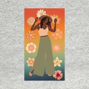 Flowers and Woman T-Shirt